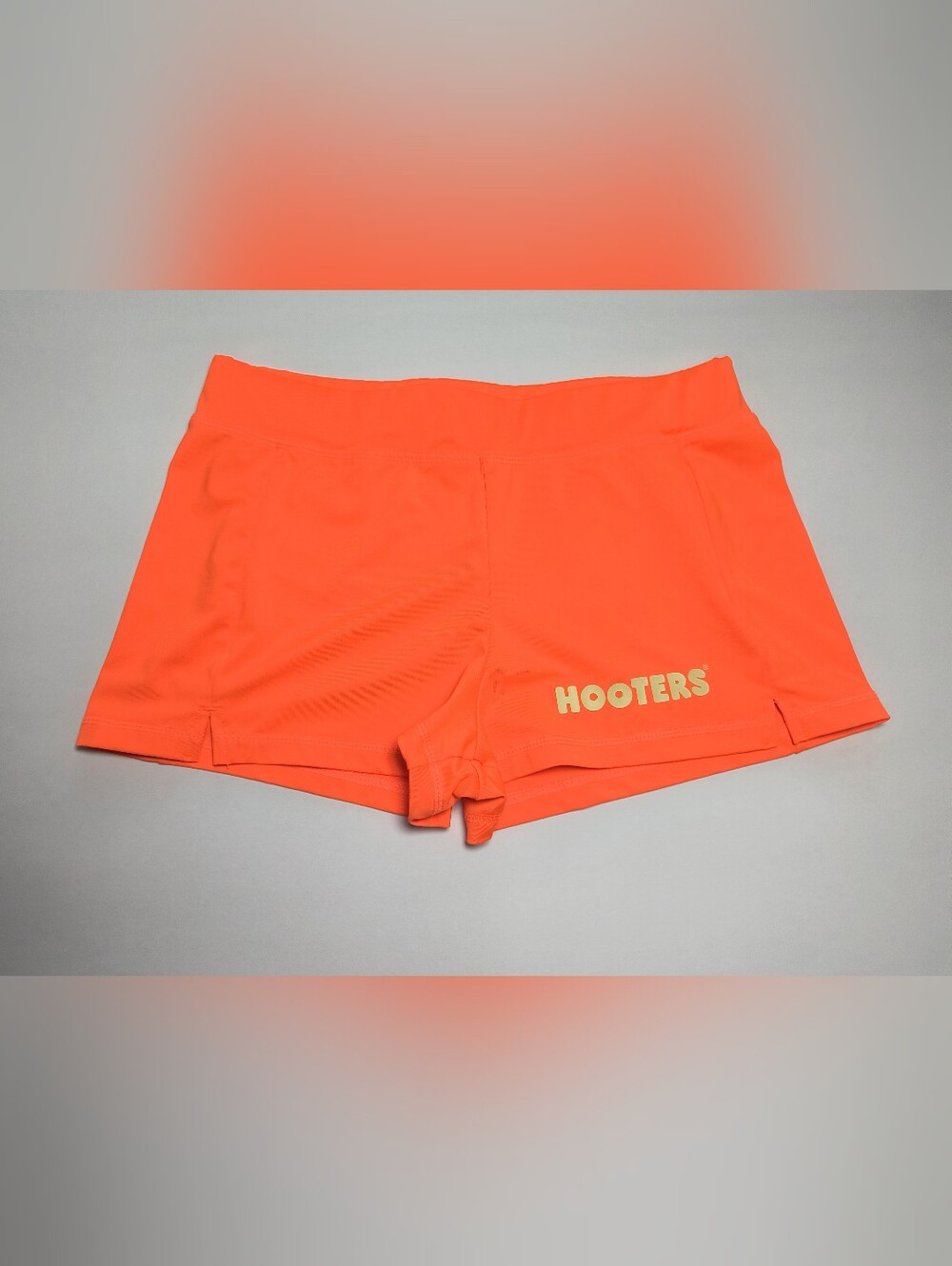 Hooters Cosplay Women's Neon Orange Athletic Booty Shorts M